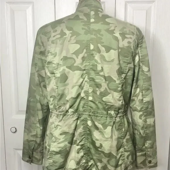 LL Bean Sherpa Lined Camouflage Green Women's Jacket EUC Large - Picture 4 of 4